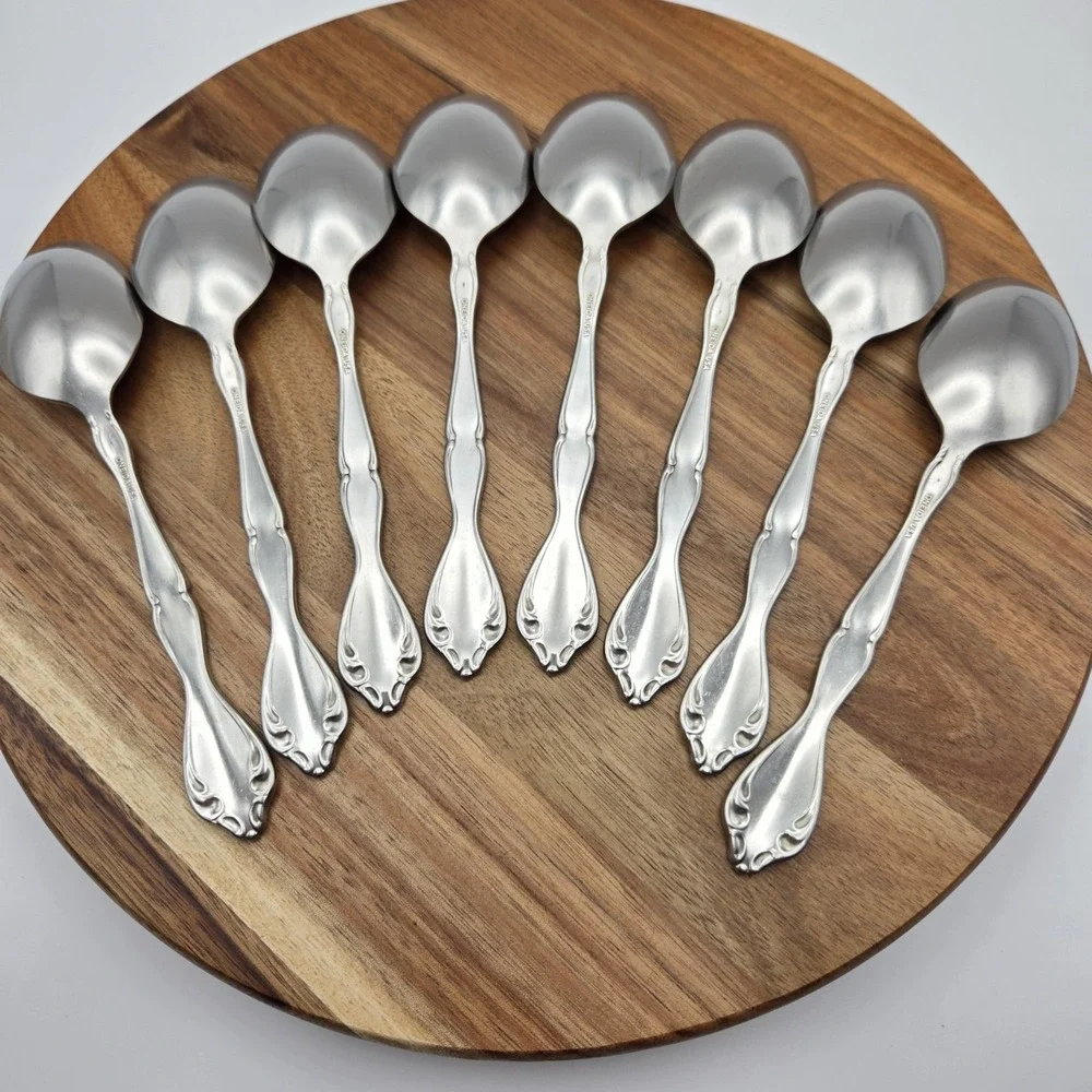 Set Of 8 Oneida Cantata Pattern Stainless Steel 7